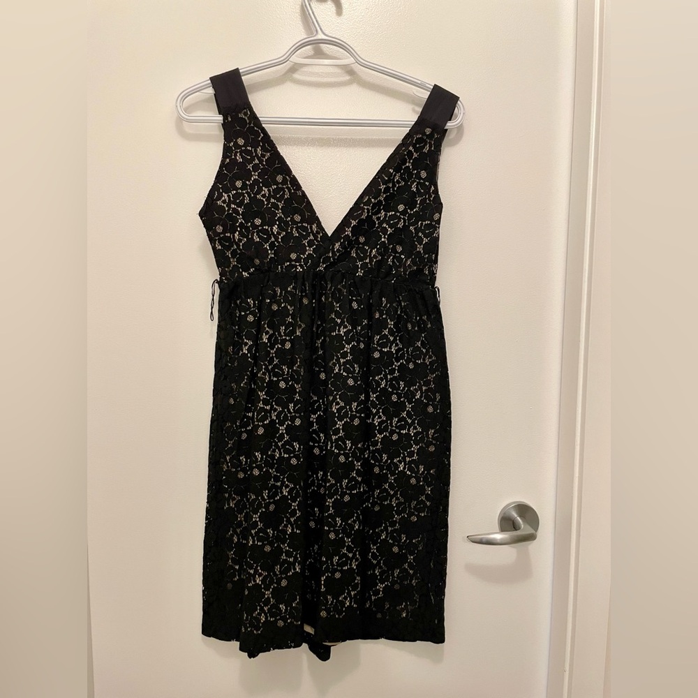 Black lace mini dress